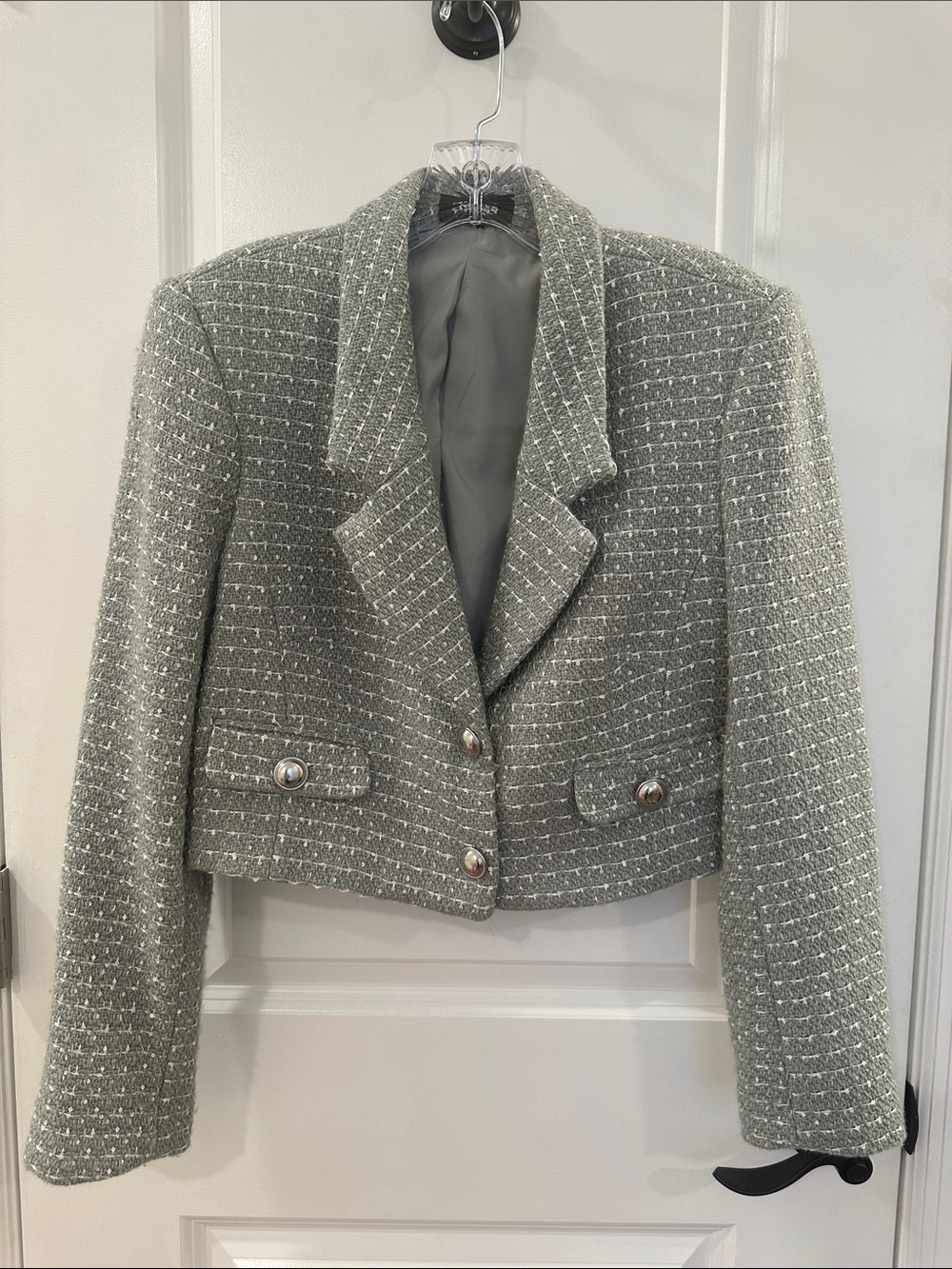 Women's Cropped Tweed Jacket Green